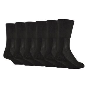 Soxy Mens Bamboo Extra Wide Diabetic Socks (Pack of 6) / Black